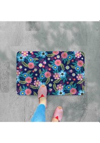 Resim Dijital Baskılı Çiçek Desenli Dekoratif Dış Kapı Önü Ve Iç Mekan Paspası Yıkanabilir Kaymaz Taban Çok Renkli 