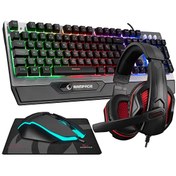 Resim Rampage KM-26 Steely Gri USB Gaming Ledli Klavye Q Multimedia + Kulaklık+ Mouse+ Mousepad Rampage