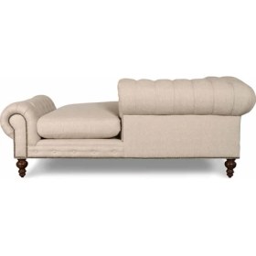 Resim Hanel Mobilya Pipa Chesterfield Chester Dinlenme Koltuğu Krem Keten 