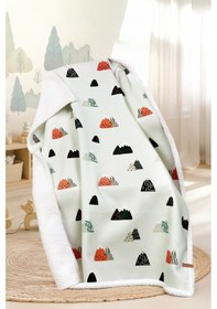 Resim Fluffy Bebek Battaniyesi 80x100 Cm Poyraz Kundak Puset Çift Taraflı Koyun Tüyü Battaniye 
