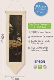 Resim Duvar Halısı Pinterest Oda Dekoru, Monet Sanat Serisi, 100cm Kanvas Flama Askılı Duvar Örtüsü NO:591 - Renkli - 14 / 30 x 100 