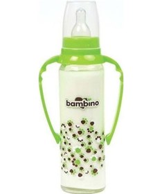 Resim Bambino Yeşil Kulplu Cam Biberon 225 ML 