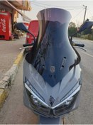 Resim Motocam Mondial Strada 125 Siperlik Ön Cam 2023 2024 Model 75cm Siyah Renkli 4mm Uzun Cam 