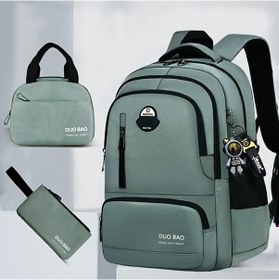 Resim Honeybeeshop Gri 3 Parça Set Büyük Kapasiteli Okul Laptop Çantası Ayarlanabilir Askılar Diğer 