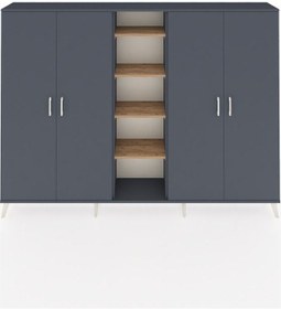 Resim Arges Dolap 12 Raflı 4 Kapaklı 220x30x163 Antrasit-antrasit/çam Antrasıt/atlas Çam - Antrasıt 