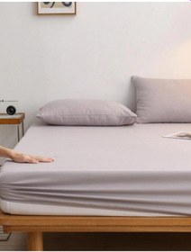 Resim Totem Ranforce Yastık Kılıflı Lastikli Çarşaf Takımı Çift Kişilik 160 X 200 Açık Gri 