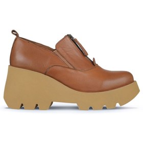 Resim Bueno Shoes Kahverengi Deri Kadın Dolgu Topuklu Ayakkabı 01wz8401 