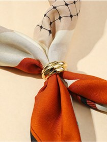 Resim Markiz Takı Gold Eşarp ve Fular Yüzüğü 4 cm 
