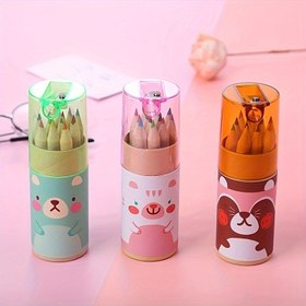 Resim 12 adet/takım, 12 Renkli Kalem Kalemler Bir Kalemtıraş ile Birlikte Geliyor, Okula Dönüş, Okul Malzemeleri, Kawaii Kırtasiye, Okul İçin Renkler, Kırtasiye, Yazı Kalemleri, Gençlik Şeyleri, Ucuz Şeyler, Tuhaf Şeyler, Sevimli Estetik Şeyler, Cool Gadgets, Olağandışı Ürünler 