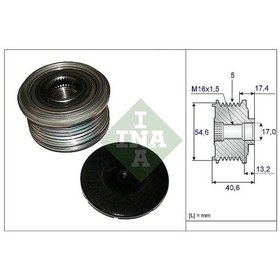 Resim Ina 535010910 Alternatör Kasnağı Renault Clıo Iı 01 Symbol 12 Kangoo 01 Logan 05 Sandero 08 1.5dci 8200399801 