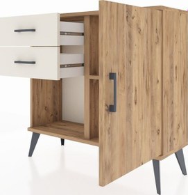 Resim Arges Şifonyer Tek Raflı 2 Çekmeceli Tek Kapaklı 88x30x80 Çam-çam/aytaşı Çam/aytaşı 