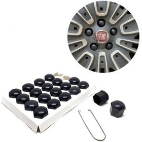 Resim Düz Bijon Kapağı Sökme Aparatlı 20 Li Set Siyah 19 mm (01) (Sts Oto Aksesuar) 