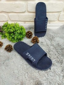 Resim - Kaymaz Taban, Banyo, Balkon, Havuz, Deniz, Plaj Için Lacivert - Gri Terlik Lacivert - Gri 