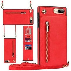 Resim Wondernest Yuvaları Ve Uyumlu Tutucu Tpu+pu Plus Kılıfı Kart Yuvası Kapak İphone Fermuar Cüzdan Askı 8 7 / Kp 