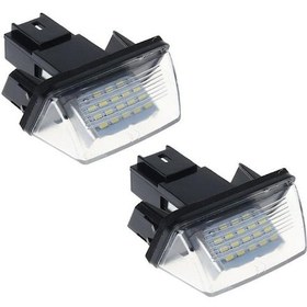 Resim Yeni 1 Çift 18 Led Lisans Numarası Plaka Işıkları Lamba Peugeot 206 207 307 308 406 Citroen C3/c4/c5/c6 