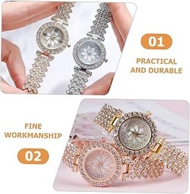 Resim Hemobllo Kadın Zarif Rhinestone Saat Şık Kadın Saatı Günlük Kullanım Için Uygun Kayış Hem Okul Hem De Parti İçin Tasarım 