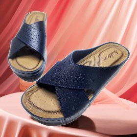 Resim Kadın 40 Numara Kalın Çapraz Anatomik Ev ve Dışarı Terliği 