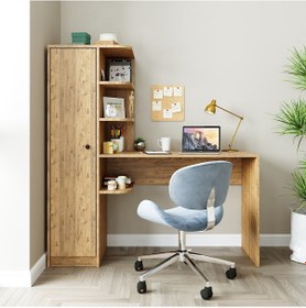 Resim Roma Raflı Çalışma Masası , Çalışma Ofis Masası Sol Atlantik Çam 