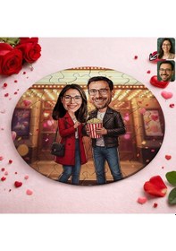 Resim Bk Gift Kişiye Özel Sevgili Karikatürlü Yuvarlak Puzzle 20x20cm -6, Sevgililer Günü Hediyesi, Sevgiliye Hediye Kobitmeyencom36159 Bk Gift 