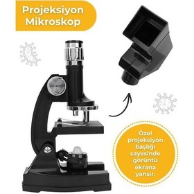 Resim Temel Projeksiyonlu Mikroskop Seti 1200x Büyütme Ve Hazır Preparatlı Bilim Kiti Ptl1200 