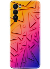 Resim TECNO Camon 18 Premier Kılıf Silikon Desen Özel Seri Üçgenler 1635 