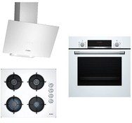 Resim Bosch Beyaz İnci 3'lü Ankastre Set (HBF514BW1T - POP6C2O10O - DWK64PJ20T) Bosch