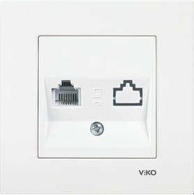 Resim Viko Karre Nümeris Telefon Prizi rj11 Çerçeveli - Beyaz 