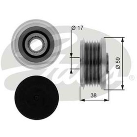 Resim GATES Oap7077 Alternatör Kasnağı C-Elysee C2 C3 Nemo Berlingo 1.4 539668052 