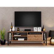 Resim Ankara Mobilya Era Metal Ayaklı 140 cm Atlantik Çam Tv Ünitesi 