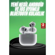 Resim Techno Stock Yeni Nesil Bluetooth Kulaklık Beyaz Çağrı Cevaplayabilen Kablosuz 
