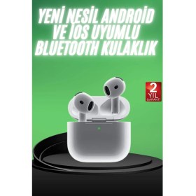 Resim Techno Stock Yeni Nesil Bluetooth Kulaklık Beyaz Çağrı Cevaplayabilen Kablosuz 