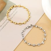Resim 1 Şık Minimalist Paslanmaz Çelik Kahve Çekirdeği Şekilli Zarif Oval Oymalı Zincir Aksesuar Kadınlar İçin 