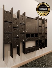 Resim rafineritasarım ELİPS Posta Kutusu MDF 18 ' Lİ SİYAH 