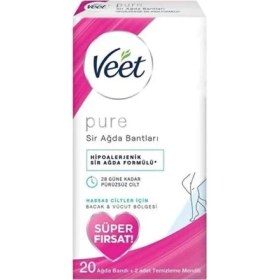 Resim TeknoKapsül Pure Bacak&vücut Ağda Bandı 20'li 