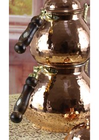 Resim Damla Kırmızı Dövme Bakır Çaydanlık Bakır 