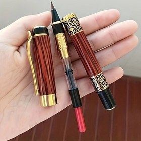 Resim Mürekkep Yumuşak Fırça Kurt Kılı Küçük Yazı Güzellik Kalem Türü Fırça Metal Çubuk Musluk Su Fırçası Mürekkep Torbası Çift Kullanımlı Mürekkepsiz 