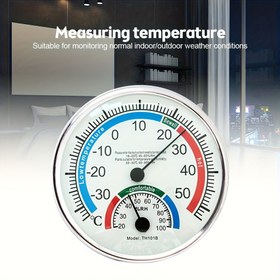 Resim İki Paketli/Tek Paket Kompakt Termometre ve Higrometre - -30℃ ila 50℃ Sıcaklık Aralığı, %20 ila %100 Nem Ölçümü, Renkli Göstergeli Kolay Okunabilir Daire Kadranı, Duvara veya Sehpa Montajlı, İç/Dış Mekan Kullanımına Uygun 