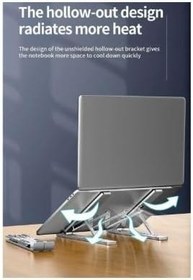 Resim En Büyük Boy Alüminyum Katlanabilir Kademeli Laptop Bilgisayar Notebook Mac Standı, Ergonomik Notebook ve Tablet Tutucu, Çok Sağlam Metal Taşınabilir Tasarım, Hafif Koruma Çantası ile Beraber sg-001 