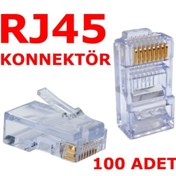 Resim Rj45 100 Adet Network Konnektör Jack Cat5 Cat6 