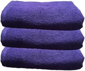Resim Hepsine Rakip 3 lü Paket Boya Tutmayan Mikrofiber El Yüz Spor Kuaför Havlusu 50X90 Cm Mor 