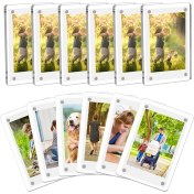 Resim Mmxccy 12 Adet Akrilik Buzdolabı Mıknatısı Resim Çerçevesi Resim Tutucu Şeffaf Fotoğraf Sergileme Filmi Fotoğrafları, 2,36 x 3,54 Inç (Yurt Dışından) 