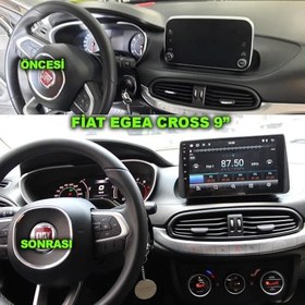 Resim Fiat Egea Cross Urban Uyumlu 9" Android Multimedya Sistemi - Kablosuz CarPlay & Android Auto, Full Can-Bus Entegrasyonu (Araç Ayarları Destekli) (8, GB) 