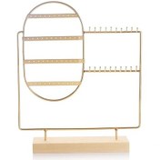 Resim 1 Adet Moda Takı Ekran Standı Demir Küpe Yüzük Bilezik Kolye Depolama Raf İle Gold 