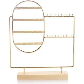 Resim 1 Adet Moda Takı Ekran Standı Demir Küpe Yüzük Bilezik Kolye Depolama Raf İle Gold 