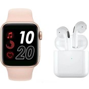 Resim Watch 6 Serisi Yeni Nesil Akıllı Saat Pro5 Kablosuz Kulaklık Android ve Ios Uyumlu 