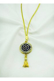 Resim biuti Parlak Taşlı Nazarlı Araba Dikiz Ayna Süsü, Yeni Araba Hediyesi 