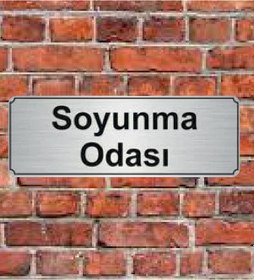 Resim 10X20 Cm Soyunma Odası Yazılı Metal Yönlendirme Levhası 