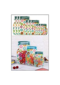 Resim 9 Adet 3 Boy Kavanoz Görünümlü Kilitli Saklama Kabı Donutlu 