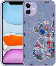 Resim İphone 11 Uyumlu Desenli Sert Silikon Zore Mumila Kılıf-lilac Bear Lilac Bear 