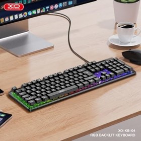 Resim XO Simple is Beauty RGB Aydınlatmalı Kablolu Gaming ve Ofis Klavyesi KB-04 | Sessiz Mekanik Hisli Tuşlar | USB Bağlantı | Ergonomik Tasarım | Dayanıklı ABS Gövde | 104 Tuş Düzeni | Siyah | EN-Q 